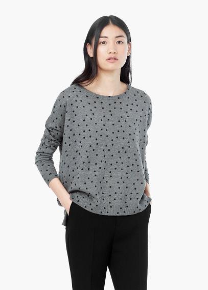 Mango Mango Polka-dot Cotton-blend Sweater
