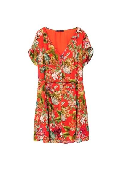 Violeta By Mango Violeta By Mango Tropical Print Dress