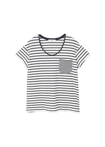 Mango Mango Chest-pocket Striped T-shirt