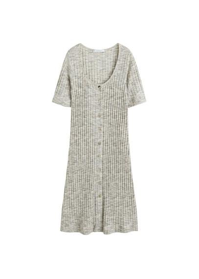 Violeta By Mango Violeta By Mango Ribbed Buttonned Dress