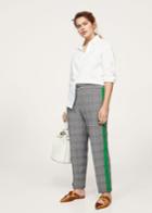 Violeta By Mango Violeta By Mango Contrasting Trims Checked Trousers