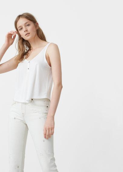 Mango Mango Straps Flecked Top