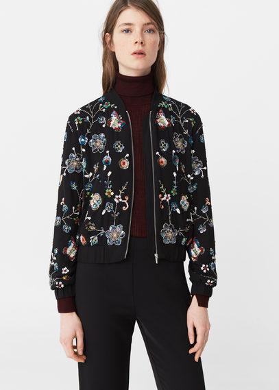 Mango Mango Embroidered Bomber Jacket