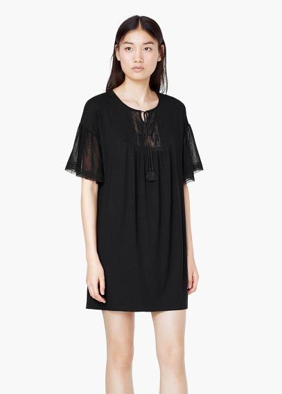 Mango Mango Panel Contrast Dress