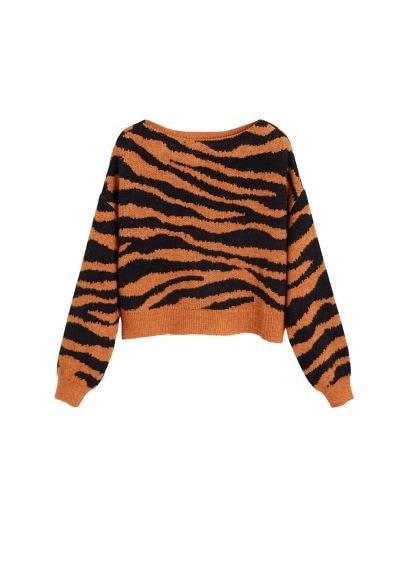 Mango Mango Tiger Print Sweater