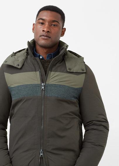 Mango Man Mango Man Contrast Panels Quilted Coat