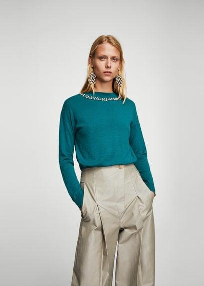 Mango Mango Crystal Collar Jumper