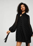Mango Mango Bow Polka-dot Dress