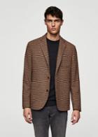 Mango Man Mango Man Houndstooth Slim-fit Wool Blazer
