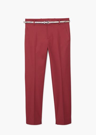 Mango Belt Cotton-blend Trousers