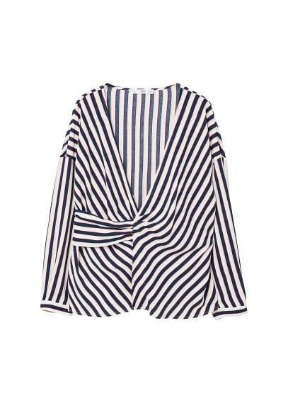 Mango Mango Striped Wrap Blouse