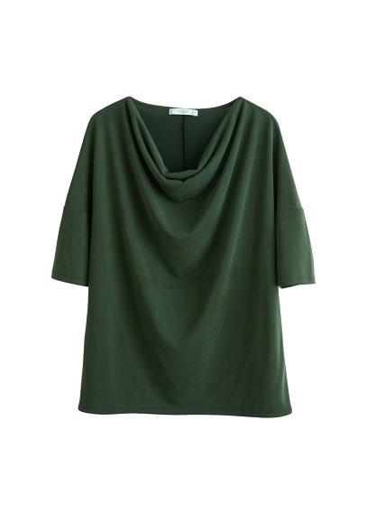 Mango Mango Draped Neckline T-shirt