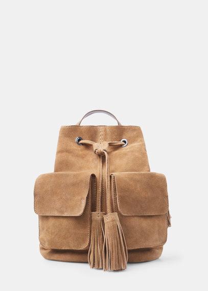 Mango Pocket Suede Backpack