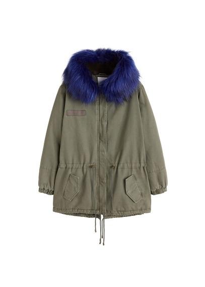 Violeta By Mango Violeta By Mango Detachabled Faux Fur Hood Safari