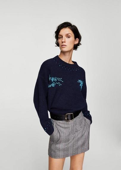 Mango Mango Beaded Wool-blend Sweater
