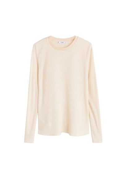 Mango Mango Ribbed Wool-blend T-shirt