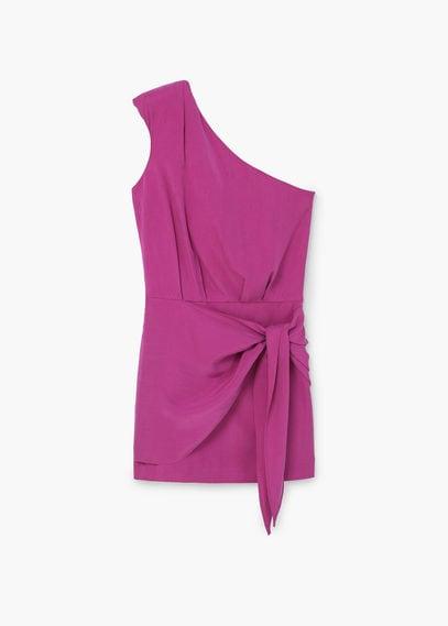 Mango Mango Asymmetric Bow Dress