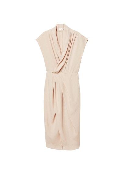 Mango Mango Draped Neckline Soft Dress