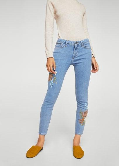 Mango Mango Embroidered Skinny Jeans