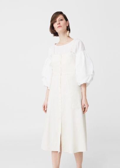 Mango Mango Buttones Cotton Dress