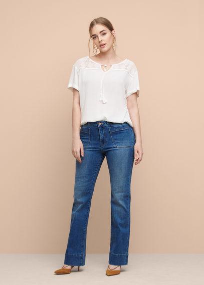 Violeta By Mango Violeta By Mango Lace Cotton T Shirt