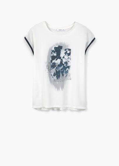 Mango Mango Combined Fabrics T Shirt