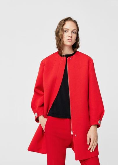 Mango Mango Textured Cotton-blend Coat