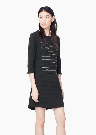Mango Mango Textured Cotton Dress
