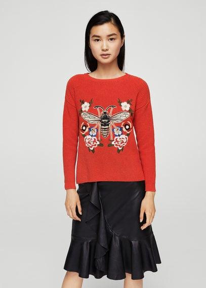 Mango Mango Recycled Cotton Embroidered Sweater