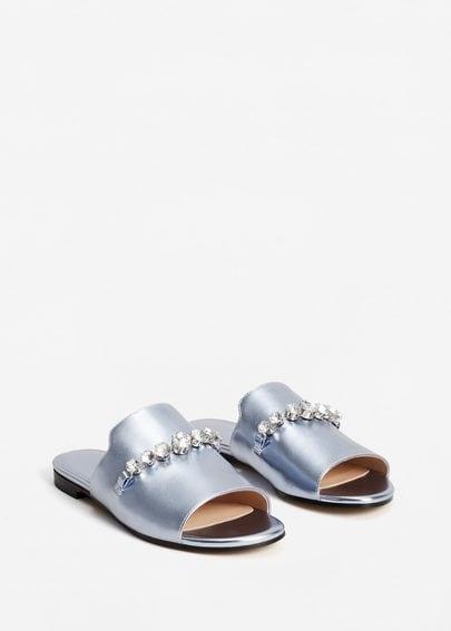 Mango Mango Crystal Metallic Sandals