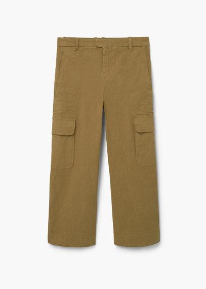 Mango Mango Cotton Cargo Trousers