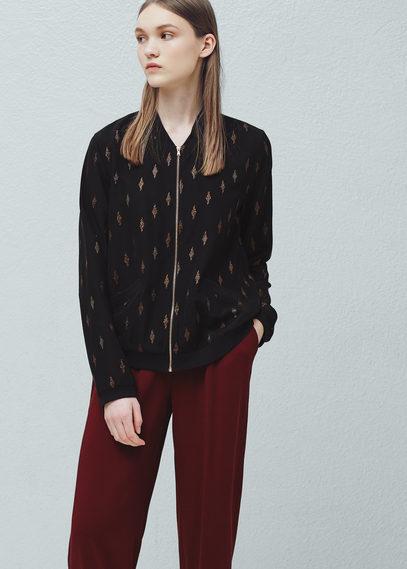 Mango Mango Metallic Embroidered Bomber Jacket