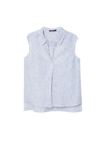 Violeta By Mango Violeta By Mango Striped Linen Top