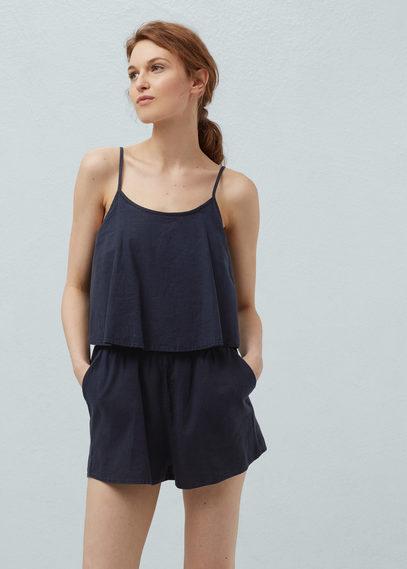Mango Mango Strap Linen-blend Jumpsuit