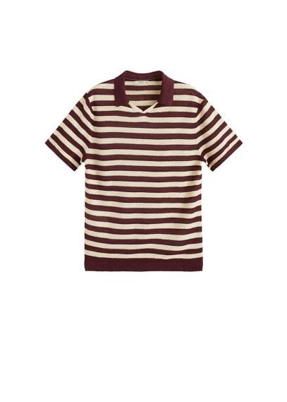 Mango Man Mango Man Contrasting Pattern Linen Polo