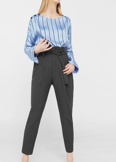 Mango Mango Bow Belt Trousers