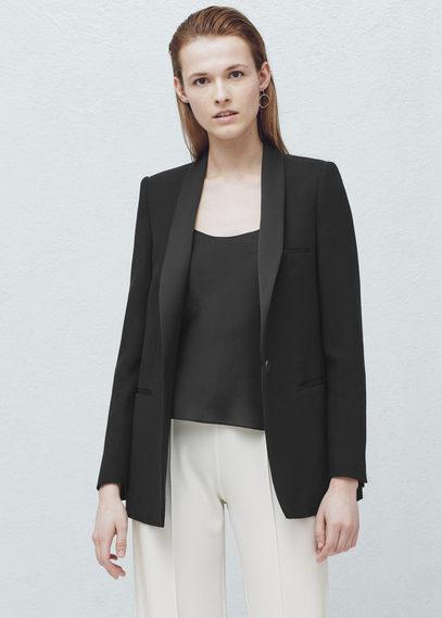 Mango Mango Satin Lapels Blazer