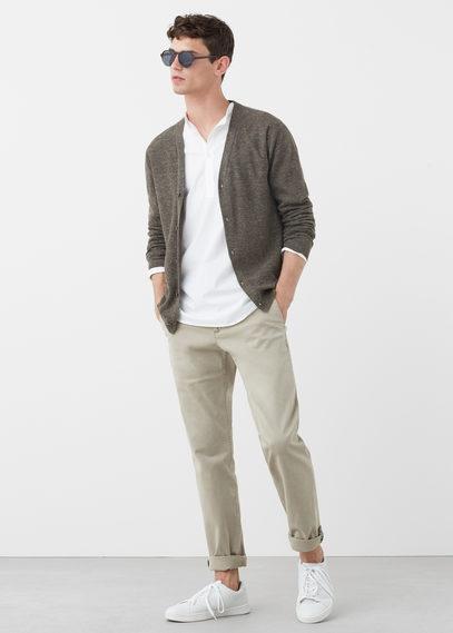 Mango Man Mango Man Flecked Fine-knit Cardigan