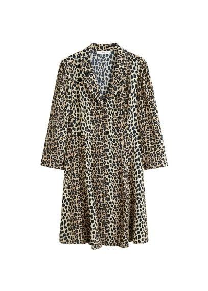 Mango Mango Lapels Print Dress