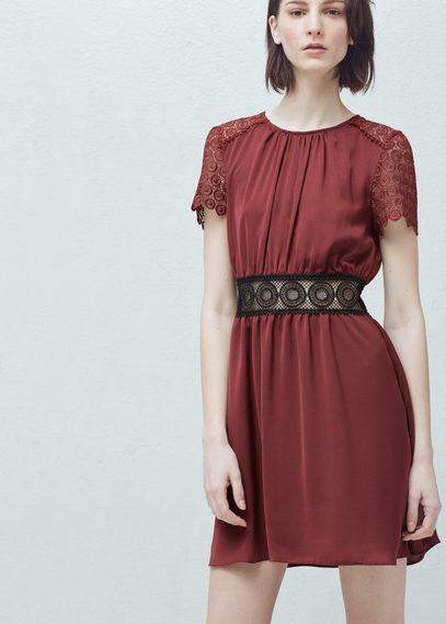 Mango Mango Blond-lace Panel Dress