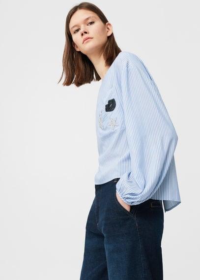 Mango Mango Gingham Check Blouse