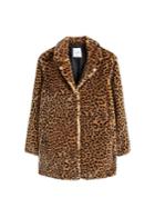 Violeta By Mango Violeta By Mango Animal Print Faux Fur Coat
