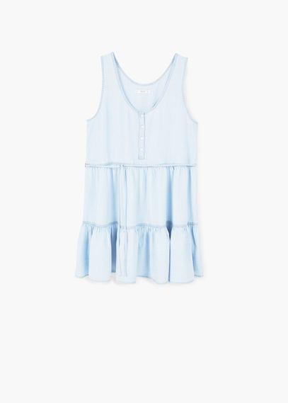 Mango Mango Ruffle Tencel Dress