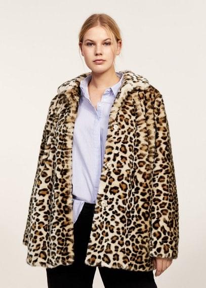 Violeta By Mango Violeta By Mango Leopard Faux-fur Coat