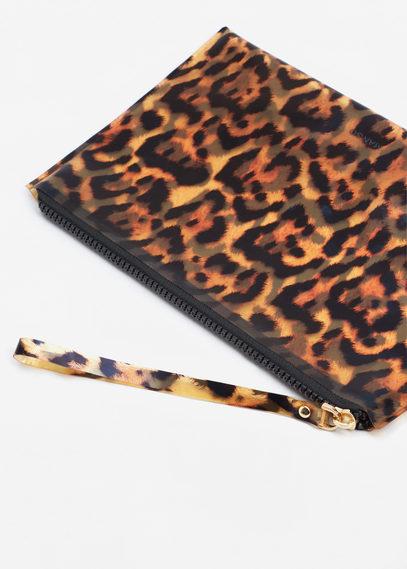 Mango Mango Leopard Print Cosmetic Bag