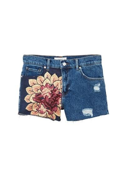 Mango Mango Jacquard Denim Shorts