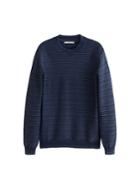 Mango Man Mango Man Stripe Textured Cotton Sweatshirt