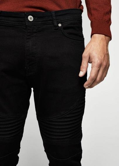 Mango Man Mango Man Skinny Black Biker Jeans