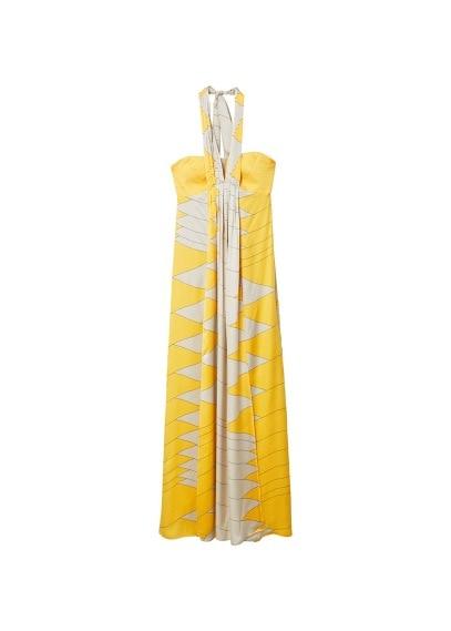Mango Mango Bow Halter Neck Dress