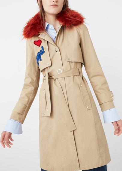 Mango Mango Faux-fur Collar Trench